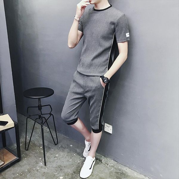 sportswear clothing set short sleeve men tracksuits summer sports suit casual o neck two pieces tracksuit 3xl, Gray
sportswear clothing set short sleeve men tracksuits summer sports suit casual o neck two pieces tracksuit 3xl, Gray