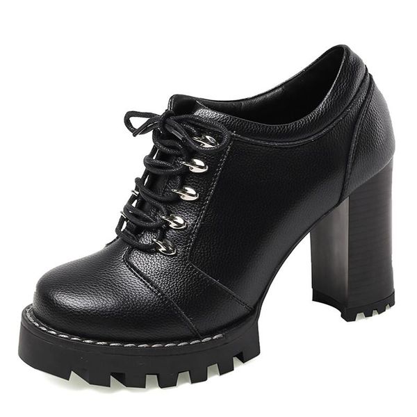 dress shoes brand designer women's single mary jane platform female chunky high heels fashion leather handmade ladies laces, Black
dress shoes brand designer women's single mary jane platform female chunky high heels fashion leather handmade ladies laces, Black