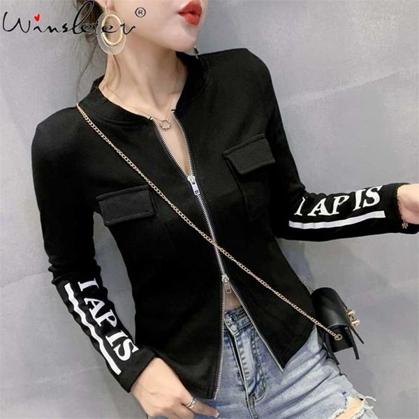 fall winter korean style cotton coat chic pockets zipper pullover print letter women ropa mujer short jacket c08901l 211014, Black;brown
fall winter korean style cotton coat chic pockets zipper pullover print letter women ropa mujer short jacket c08901l 211014, Black;brown