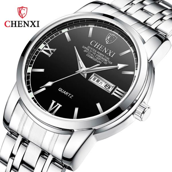 wristwatches chenxi silver wristwatch mens stainless steel waterproof montre homme luxury week date quartz watch men clock luminous big bran, Slivery;brown
wristwatches chenxi silver wristwatch mens stainless steel waterproof montre homme luxury week date quartz watch men clock luminous big bran, Slivery;brown