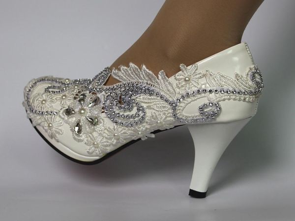 dress shoes women white lace wedding 8cm high heels sweet pumps princess party, Black
dress shoes women white lace wedding 8cm high heels sweet pumps princess party, Black