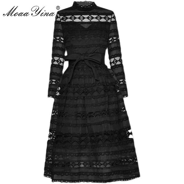 moaayina fashion designer dress spring women's stand collar long sleeve lace-up hollow out embroidery ball gown dresses casual, Black;gray
moaayina fashion designer dress spring women's stand collar long sleeve lace-up hollow out embroidery ball gown dresses casual, Black;gray