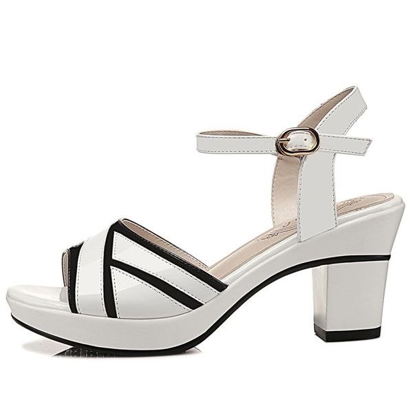 sandals fish mouth square heel sandals, mirror color matching women's shoes, metal buckle waterproof platform shoes, Black
sandals fish mouth square heel sandals, mirror color matching women's shoes, metal buckle waterproof platform shoes, Black