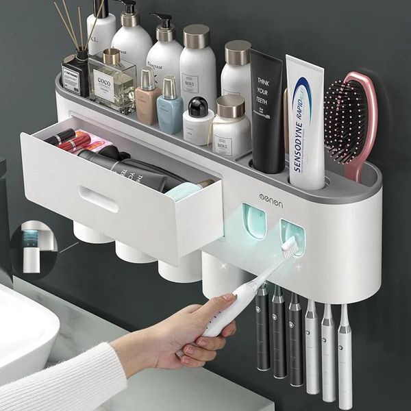 toothbrush holders magnetic adsorption holder inverted automatic toothpaste squeezer dispenser storage rack bathroom accessories set
toothbrush holders magnetic adsorption holder inverted automatic toothpaste squeezer dispenser storage rack bathroom accessories set