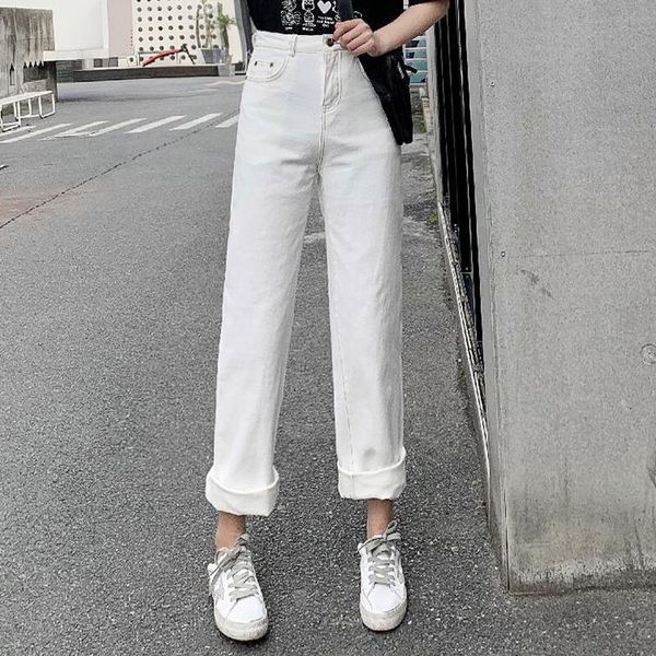 women's jeans straight leg white high waist spring winter cotton denim loose long woman streetwear, Blue
women's jeans straight leg white high waist spring winter cotton denim loose long woman streetwear, Blue