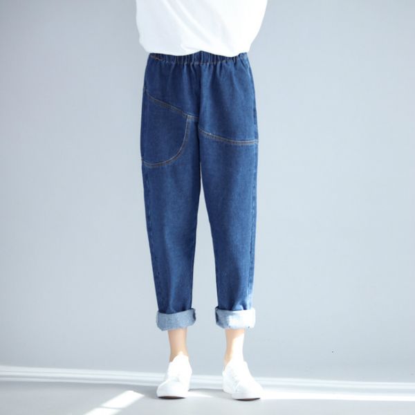 women's jeans boyfriend for women haren pants spring summer elastic mid waist loose casual female pocket denim trousers 1qzq, Blue
women's jeans boyfriend for women haren pants spring summer elastic mid waist loose casual female pocket denim trousers 1qzq, Blue
