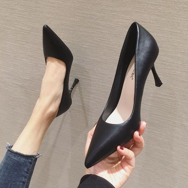 dress shoes spring and autumn 2021 thin heel pointed high heels joker korean version of shallow work women's, Black
dress shoes spring and autumn 2021 thin heel pointed high heels joker korean version of shallow work women's, Black