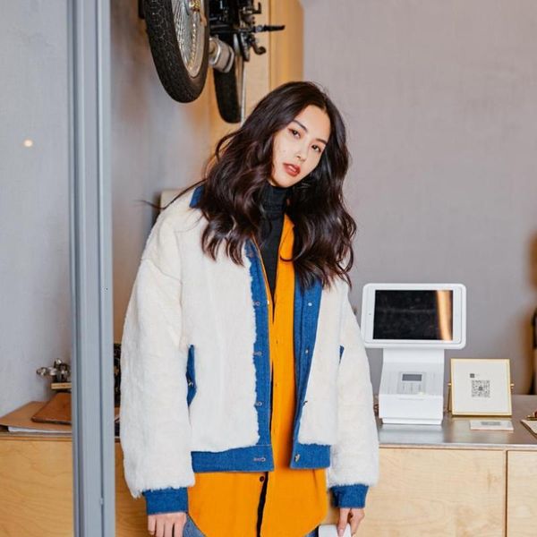 Women's Fur & Faux Winter fashion coat fake jacket denim patchwork warm outwear long sleeve casual slim L1661 B7VQ, Black
Women's Fur & Faux Winter fashion coat fake jacket denim patchwork warm outwear long sleeve casual slim L1661 B7VQ, Black