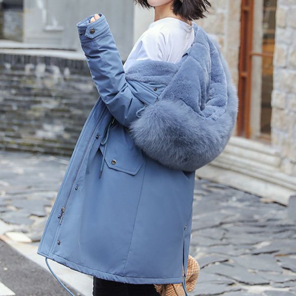 winter jacket women fur hood x-long both side wear parka coat thick double warm big collar hooded 210518, Black
winter jacket women fur hood x-long both side wear parka coat thick double warm big collar hooded 210518, Black