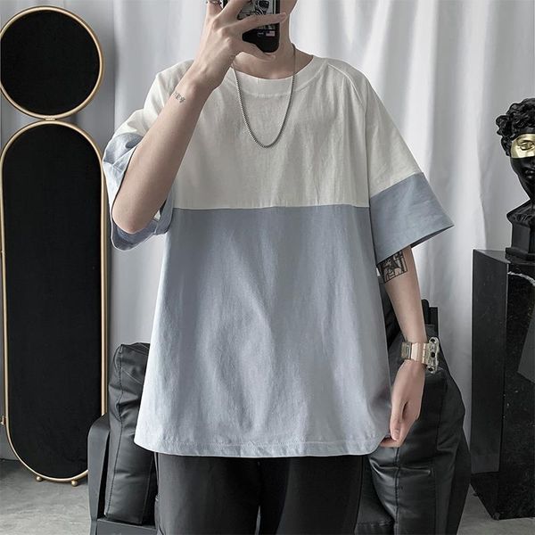 men's t-shirts 3xl oversized summer short sleeve men tshirt chic loose splicing korean all-match clothing japanese punk harajuku street, White;black
men's t-shirts 3xl oversized summer short sleeve men tshirt chic loose splicing korean all-match clothing japanese punk harajuku street, White;black