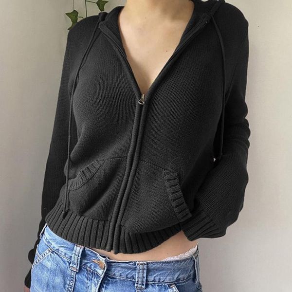 women's knits & tees zipper closure sweater cardigan long sleeve solid color hooded short type knitted coat outerwear, White
women's knits & tees zipper closure sweater cardigan long sleeve solid color hooded short type knitted coat outerwear, White
