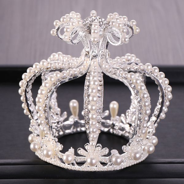 wedding crown silver color baroque rhinestone crystal pearl round crown bridal headdress princess birthday crown tiara jewelry, Golden;white
wedding crown silver color baroque rhinestone crystal pearl round crown bridal headdress princess birthday crown tiara jewelry, Golden;white