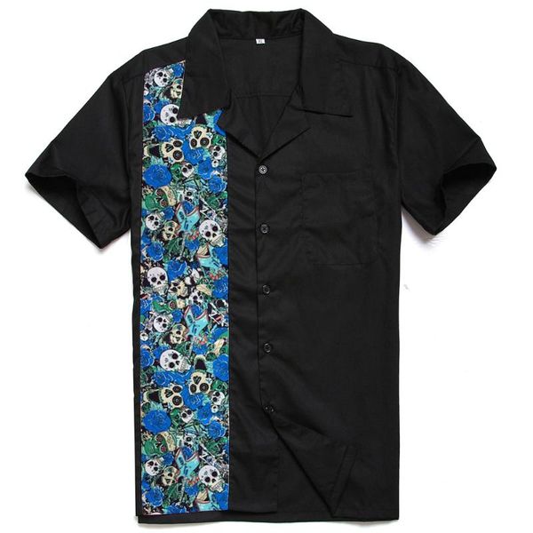 rose skull printed style men shirt gothic fashion single breasted cotton short sleeve male black shirts blue men's casual, White;black
rose skull printed style men shirt gothic fashion single breasted cotton short sleeve male black shirts blue men's casual, White;black