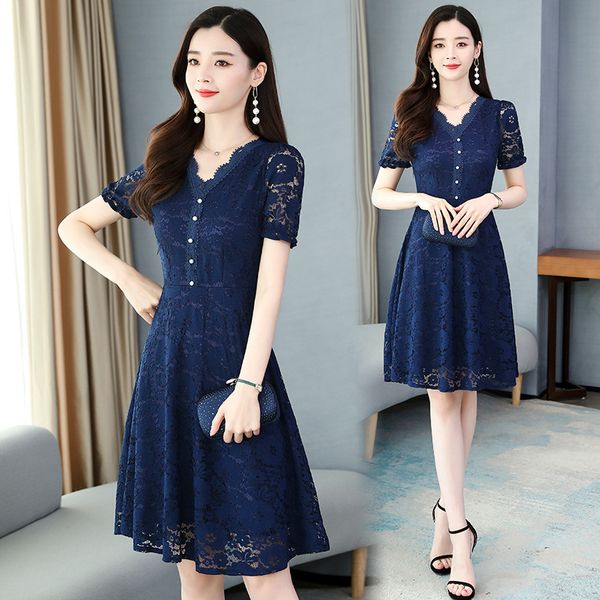 dresses black summer short sleeve large women's dress fat mm waist shows thin temperament french slim lace skirt, Black;gray
dresses black summer short sleeve large women's dress fat mm waist shows thin temperament french slim lace skirt, Black;gray