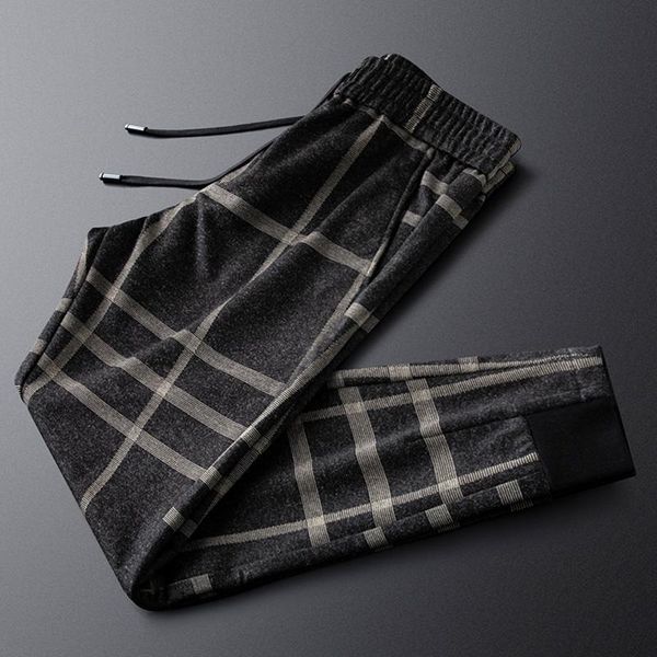 men's pants quality sanded craft plaid casual autumn texture comfortable knitted sports, Black
men's pants quality sanded craft plaid casual autumn texture comfortable knitted sports, Black