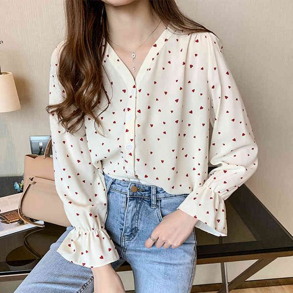 women's blouses & shirts polka dot blouse v-neck flare sleeve button shirt clothes fall woman korean fashion chemisier femme syqx, White
women's blouses & shirts polka dot blouse v-neck flare sleeve button shirt clothes fall woman korean fashion chemisier femme syqx, White