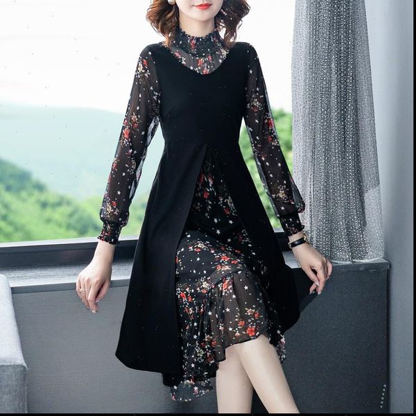 women dresses fall winter casual black floral chiffon midi dress korean vintage 4xl plus size elegant bodycon vestido, Black;gray
women dresses fall winter casual black floral chiffon midi dress korean vintage 4xl plus size elegant bodycon vestido, Black;gray