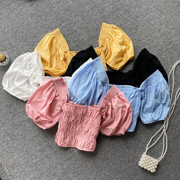 women's blouses & shirts women puff sleeve blouse womens woman solid color short 2021 summer ins, White
women's blouses & shirts women puff sleeve blouse womens woman solid color short 2021 summer ins, White