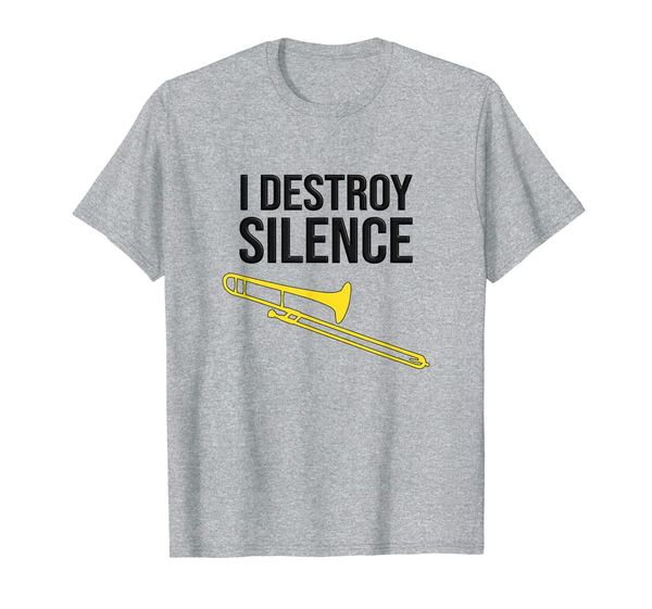 i destroy silence, concert/ marching band, funny trombone t-shirt, White;black 
i destroy silence, concert/ marching band, funny trombone t-shirt, White;black