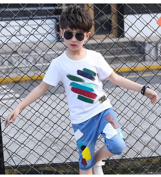 clothing sets summer boys kids short sleeve t-shirts+denim pants 2pcs children clothes suit teen tracksuit 4 6 8 10 12 year, White
clothing sets summer boys kids short sleeve t-shirts+denim pants 2pcs children clothes suit teen tracksuit 4 6 8 10 12 year, White
