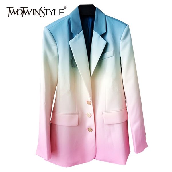 twotyle embroidery hit color blazer for women notched long sleeve patchwork casual blazers female fashion spring 210930, White;black
twotyle embroidery hit color blazer for women notched long sleeve patchwork casual blazers female fashion spring 210930, White;black