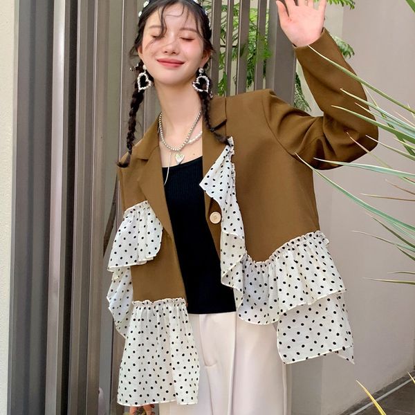 luxury women's short coatspliced wave dot mh coat women's spring and autumn french senior dign sense fried street minority suit, Black;brown
luxury women's short coatspliced wave dot mh coat women's spring and autumn french senior dign sense fried street minority suit, Black;brown