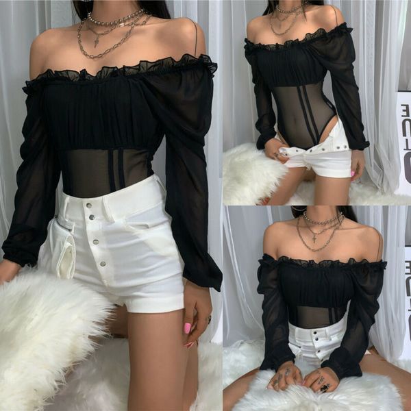 women's jumpsuits & rompers women see through bodysuits ruffles puff long sleeve lace off shoulder casaul romper jumpsuit stretch bodys, Black;white
women's jumpsuits & rompers women see through bodysuits ruffles puff long sleeve lace off shoulder casaul romper jumpsuit stretch bodys, Black;white