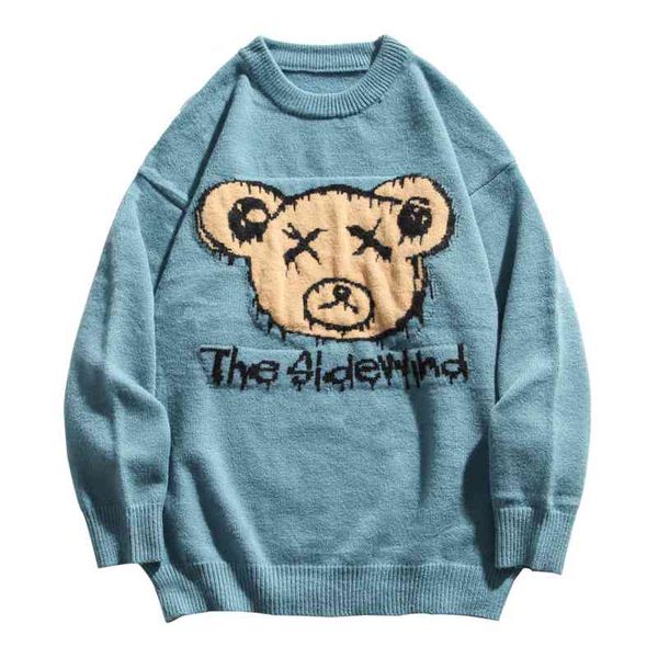 women sweater knitted bear jumpers sweaters streetwear men women hip hop harajuku pullover knitwear fashion outerwear 210422, White;black
women sweater knitted bear jumpers sweaters streetwear men women hip hop harajuku pullover knitwear fashion outerwear 210422, White;black