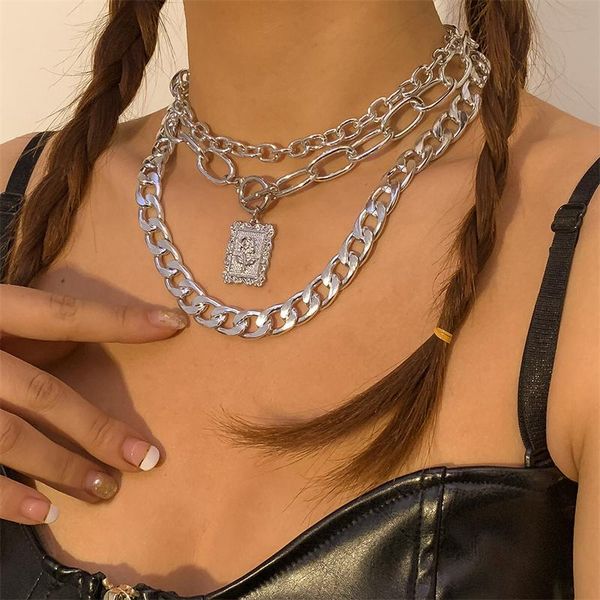 chains hip hop exaggerated geometric hollow thick cross chain necklace punk retro rose square, Silver
chains hip hop exaggerated geometric hollow thick cross chain necklace punk retro rose square, Silver