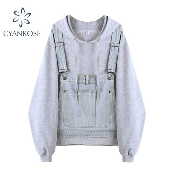 women grey hoodies sweatshirt autumn fashion denim pocket patchwork pullovers ladies long sleeve casual jumpers female 210515, Black
women grey hoodies sweatshirt autumn fashion denim pocket patchwork pullovers ladies long sleeve casual jumpers female 210515, Black