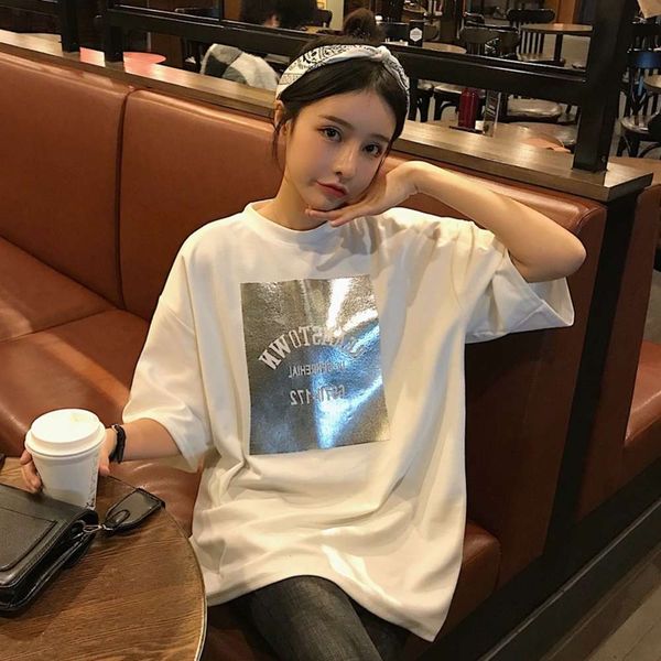 women's european short sleeve t-shirt in early spring 0of5, White
women's european short sleeve t-shirt in early spring 0of5, White