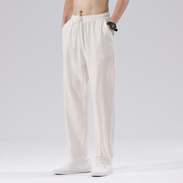 men's pants 2021 summer breathable linen men elastic waist chinese style cotton trousers male hip hop casual straight, Black
men's pants 2021 summer breathable linen men elastic waist chinese style cotton trousers male hip hop casual straight, Black