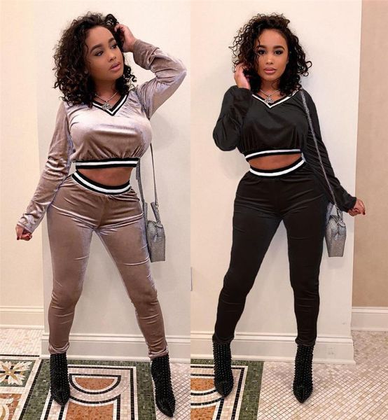 women's two piece pants women\u2021s casual tracksuit golden velvet v-neck long-sleeved crop pullover and high waist trousers clothes s, White
women's two piece pants women\u2021s casual tracksuit golden velvet v-neck long-sleeved crop pullover and high waist trousers clothes s, White