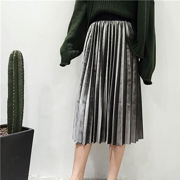 skirts spring 2021 women fashion long metallic silver pleated skirt midi high waist elascity casual party vintage, Black
skirts spring 2021 women fashion long metallic silver pleated skirt midi high waist elascity casual party vintage, Black