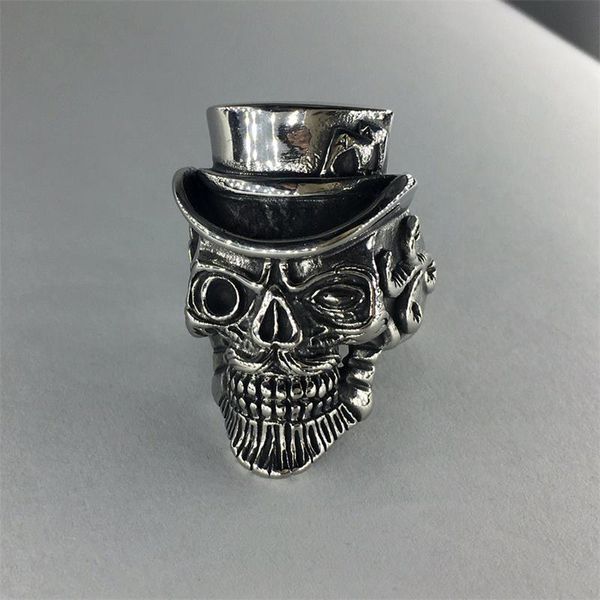 men's titanium steel ring punk style gentleman hat rings gothic party fashion jewelry cluster, Golden;silver
men's titanium steel ring punk style gentleman hat rings gothic party fashion jewelry cluster, Golden;silver