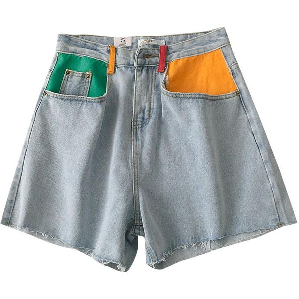 summer women denim patchwork shorts high waist wide leg jeans blue with pockets vintage loose casual women's, White;black
summer women denim patchwork shorts high waist wide leg jeans blue with pockets vintage loose casual women's, White;black