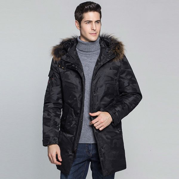men's fashion winter duck down racoon jacket long leather collar camouflage red man's coat kj561 ncd9, Black
men's fashion winter duck down racoon jacket long leather collar camouflage red man's coat kj561 ncd9, Black