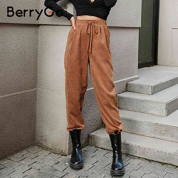 berrygo women fashion high waist haren pants female casual long solid brown office lady work wear trousers 210513, Black;white
berrygo women fashion high waist haren pants female casual long solid brown office lady work wear trousers 210513, Black;white