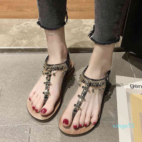 clip toe sandals fairy wind flat bottom seaside vacation bohemian net red clip foot roman beach shoes rhinestone, Black
clip toe sandals fairy wind flat bottom seaside vacation bohemian net red clip foot roman beach shoes rhinestone, Black