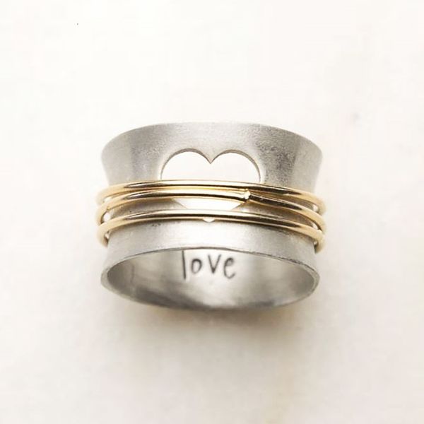 love ring vagzeb trendy 925 sterling silver two tone hollow heart women finger s hiphop rock party "love" letter fashion jewelry, Slivery;golden
love ring vagzeb trendy 925 sterling silver two tone hollow heart women finger s hiphop rock party "love" letter fashion jewelry, Slivery;golden