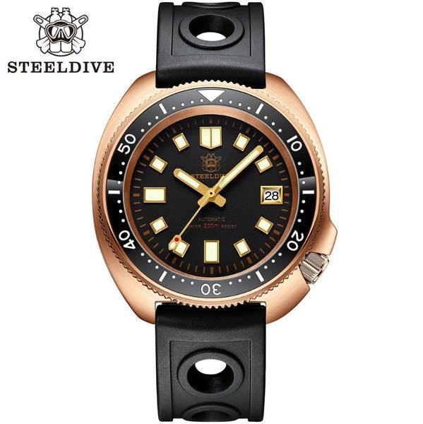 wristwatches steeldive sd1970s bronze mens dive watches 20atm waterproof mechanical c3 luminous clock sapphire nh35, Slivery;brown
wristwatches steeldive sd1970s bronze mens dive watches 20atm waterproof mechanical c3 luminous clock sapphire nh35, Slivery;brown