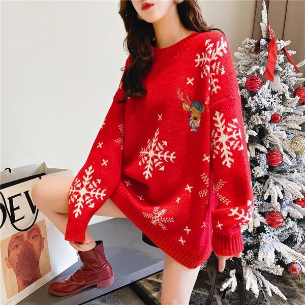 women's sweaters 2021 christmas snow printing for women knitting pullovers o-neck long sleeve womens clothes female thicken, White;black
women's sweaters 2021 christmas snow printing for women knitting pullovers o-neck long sleeve womens clothes female thicken, White;black