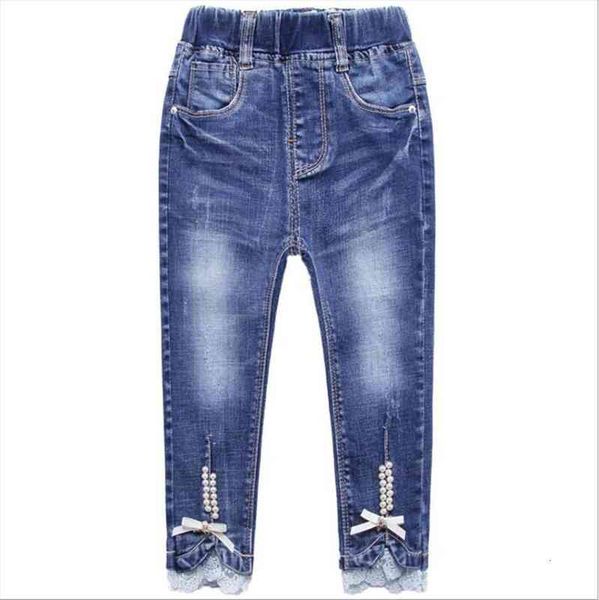 spring autumn pearl ribbon jeans casual pants trousers girls clothes cotton bomb denim exquisite girl pants, White
spring autumn pearl ribbon jeans casual pants trousers girls clothes cotton bomb denim exquisite girl pants, White