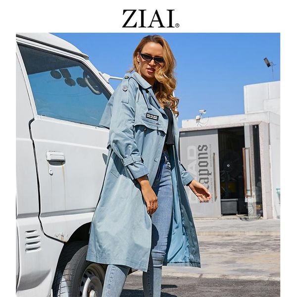 women's trench coats ziai 2021 coat women long female waterproof letter outwear zipper sleeve zs-7261, Tan;black
women's trench coats ziai 2021 coat women long female waterproof letter outwear zipper sleeve zs-7261, Tan;black