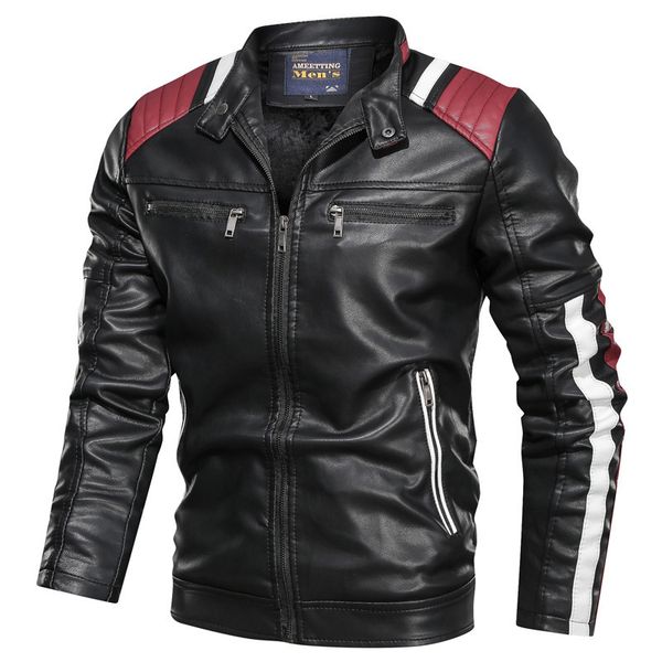 man's leather jacket with colored turtleneck matching cardigan zipper, warm flight jacket., Black;brown
man's leather jacket with colored turtleneck matching cardigan zipper, warm flight jacket., Black;brown