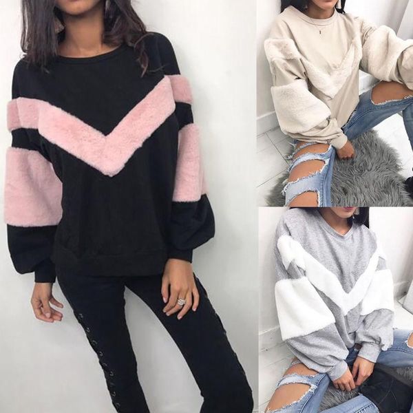 women's sweaters women winter casual warm fluffy fur jumper coat pullover sudadera mujer 2021, White;black
women's sweaters women winter casual warm fluffy fur jumper coat pullover sudadera mujer 2021, White;black