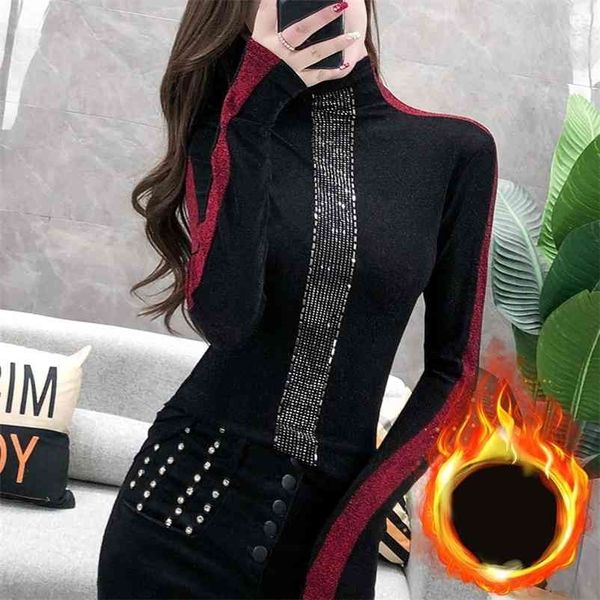 fashion shiny patchwork diamonds beading t-shirt new autumn winter clothes with fleece shirt camiseta mujer tees t9n706 210406, White
fashion shiny patchwork diamonds beading t-shirt new autumn winter clothes with fleece shirt camiseta mujer tees t9n706 210406, White