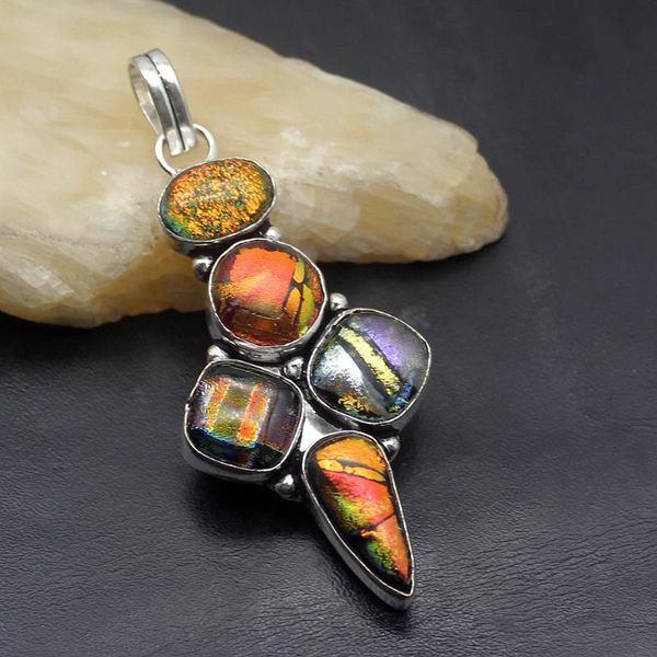 charms hermosa jewelry unique gushing natural dichroic glass silver color pendant necklace charm women men gifts 70cm dh09, Bronze;silver
charms hermosa jewelry unique gushing natural dichroic glass silver color pendant necklace charm women men gifts 70cm dh09, Bronze;silver