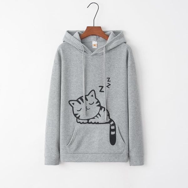 women's hoodies & sweatshirts casual hooded women fleece cartoon sleeping cat pattern print pink woman pullovers asia size autumn, Black
women's hoodies & sweatshirts casual hooded women fleece cartoon sleeping cat pattern print pink woman pullovers asia size autumn, Black