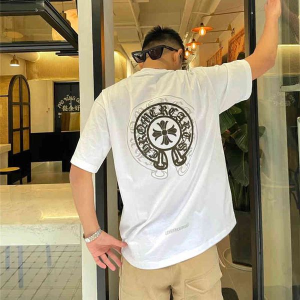 Xia Chao brand crosin double shadow horseshoe print short sleeve t-shirt men' and women' cotton loose casual top T-shirt SQRE, White
Xia Chao brand crosin double shadow horseshoe print short sleeve t-shirt men' and women' cotton loose casual top T-shirt SQRE, White
